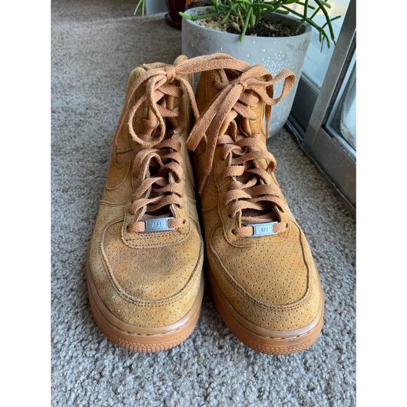 Nike Air Force 1 Hi Suede 'Tawny' Wheat Flax 9 - Picture 5 of 8